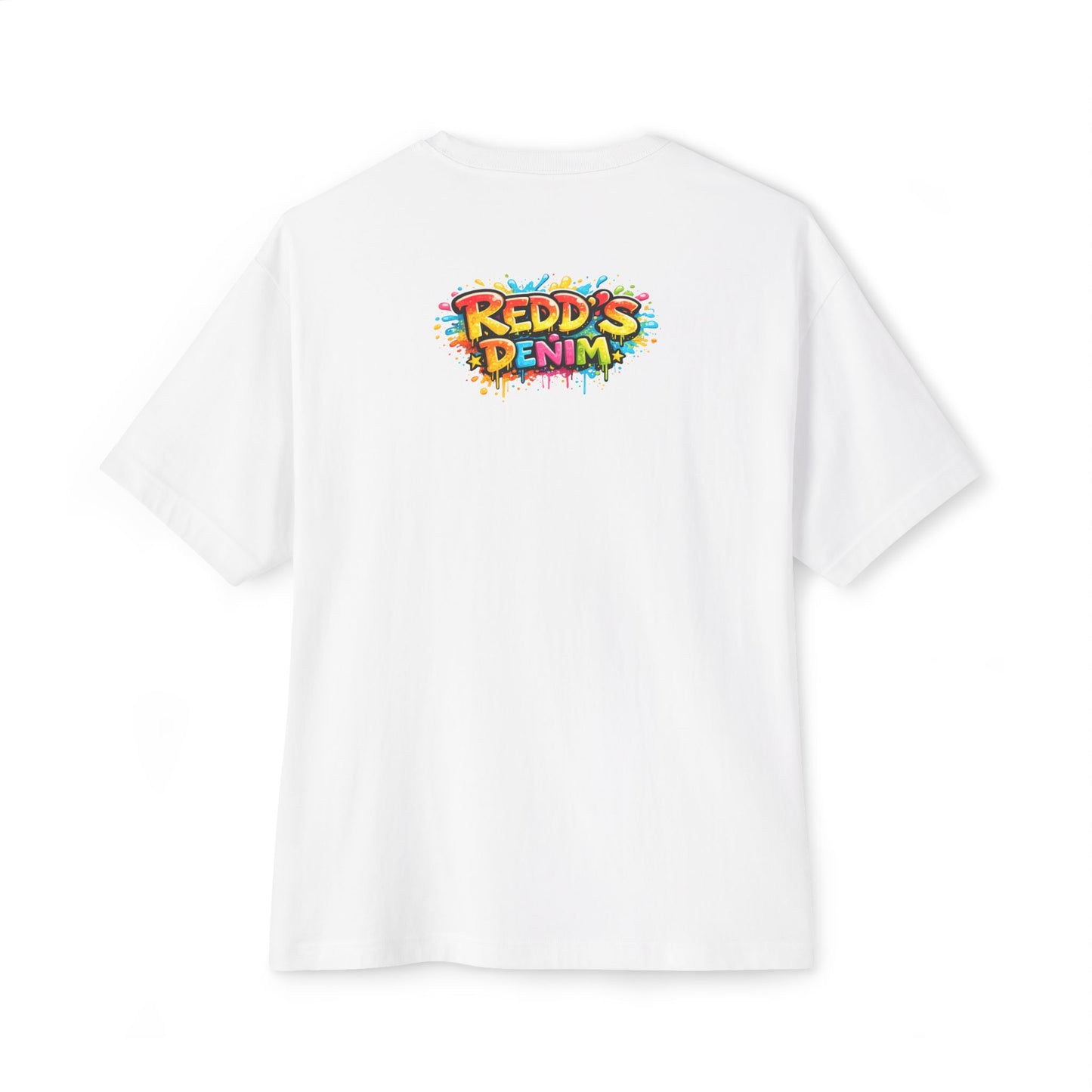 Redd's Denim Graffiti Tee — Oversized Boxy Streetwear T‑Shirt