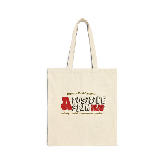 Positive Spin Cotton Canvas Tote Bag | Eco-Friendly Shopping Tote, Creative Gift, Reusable Grocery Bag, Fun & Functional
