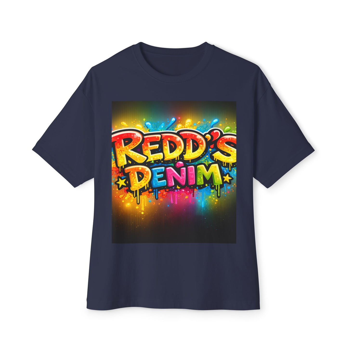 Graphic Tee — "Redd's Denim" Colorful Graffiti Logo