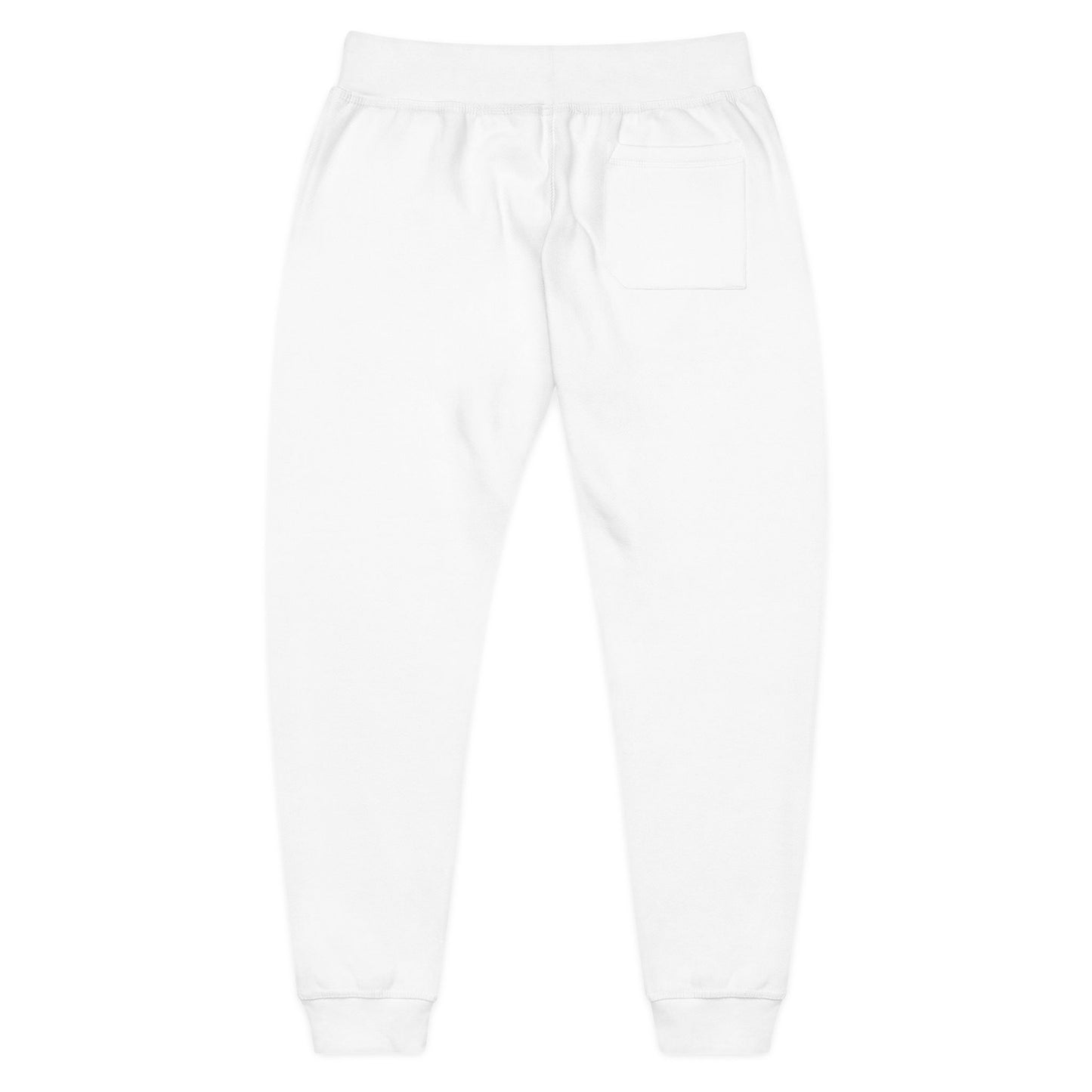 Embroidered Graffiti Flame Sweatpants — White Fleece Joggers