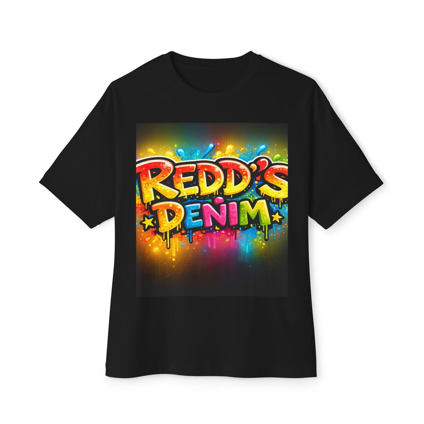 Graphic Tee — "Redd's Denim" Colorful Graffiti Logo
