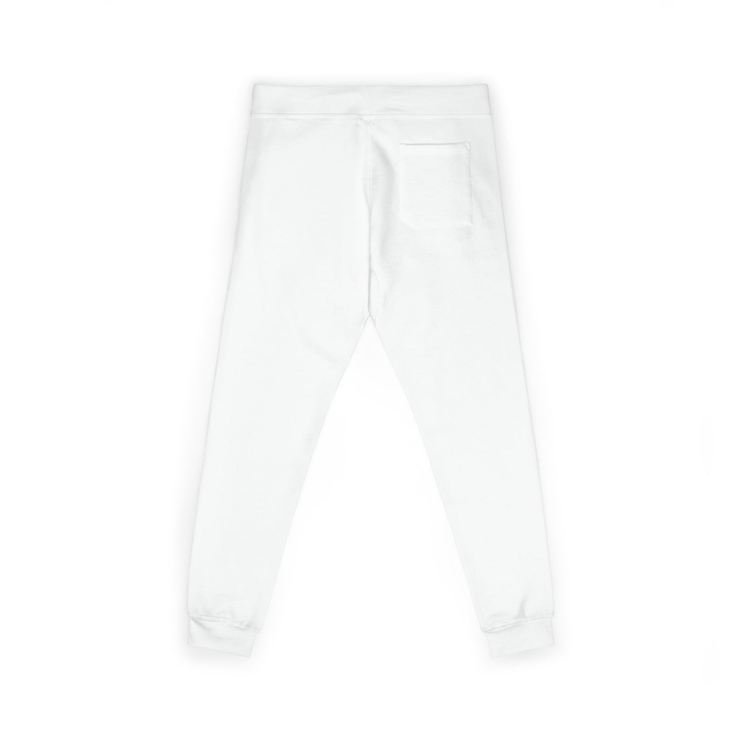 Embroidered Graffiti Flame Sweatpants — White Fleece Joggers